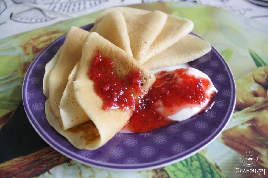 Блины на кислом молоке и минеральной воде