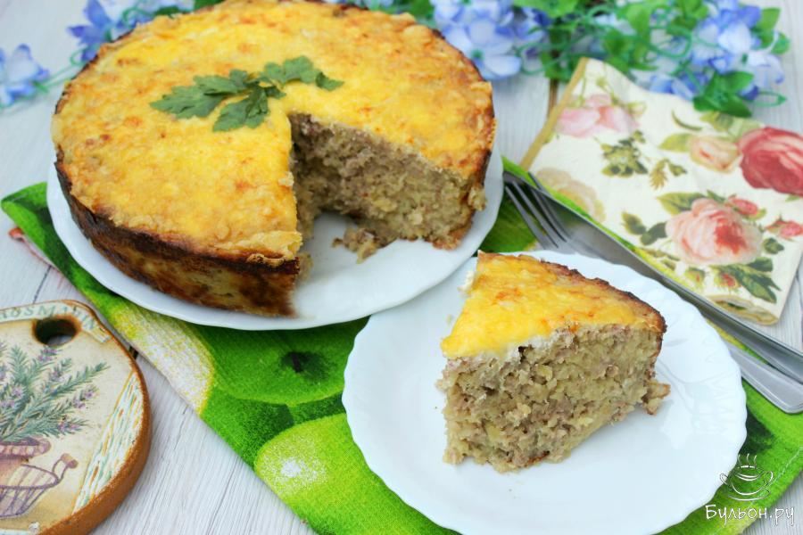 Картофельная бабка с мясным фаршем