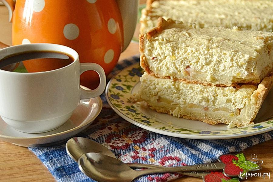 Пирог с творогом и яблоками в духовке