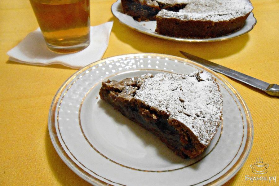 Тертый шоколадный пирог из песочного теста