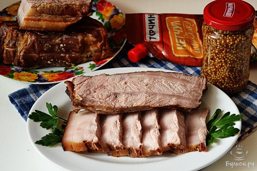 Свиная грудинка горячего копчения