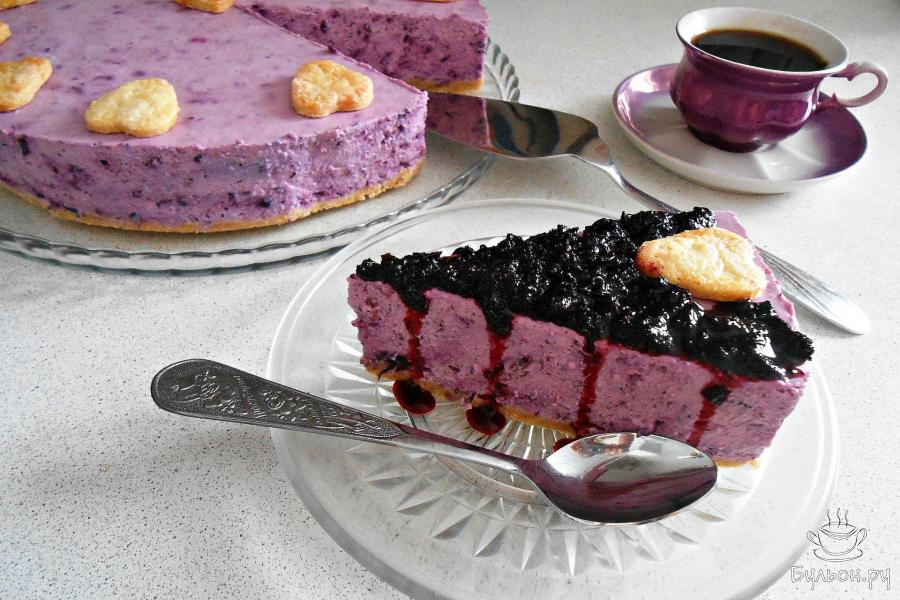 Творожный черничный чизкейк