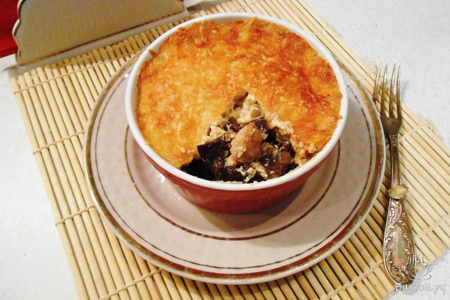 Жульен с курицей и белыми грибами