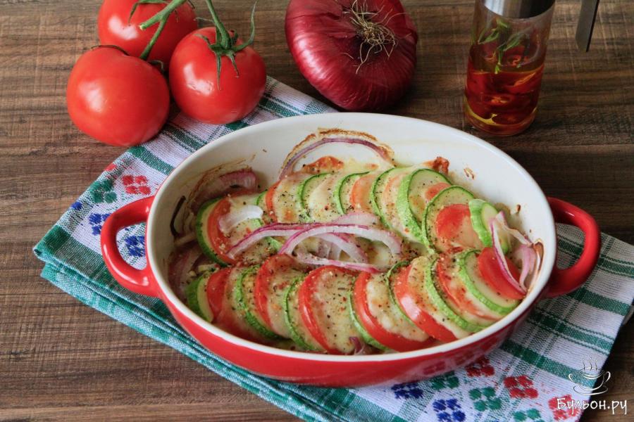 Овощи запеченные с моцареллой