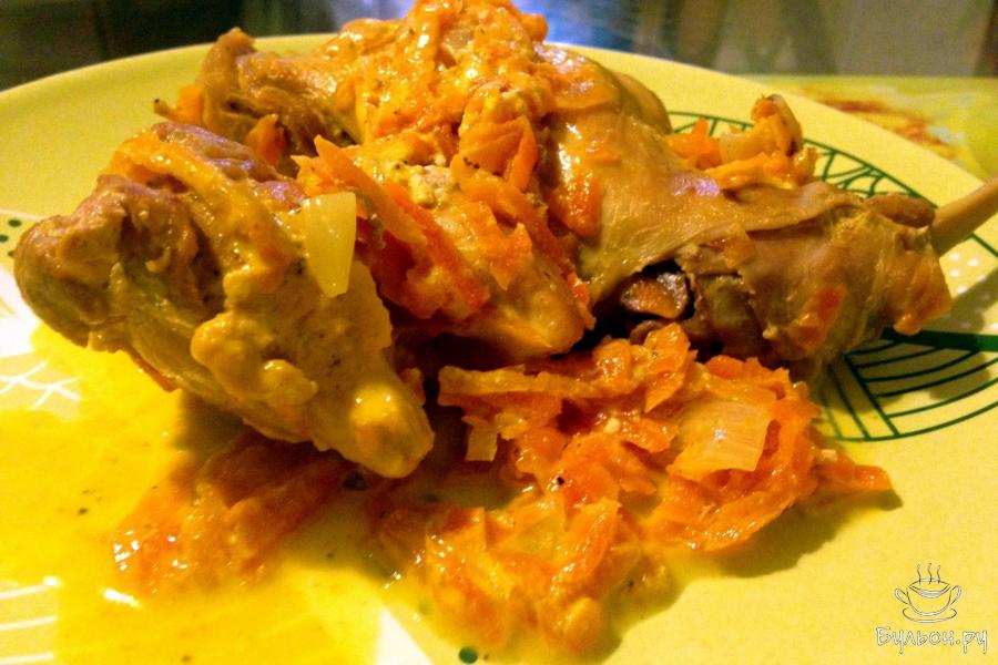 Кролик, тушеный в сметане в мультиварке