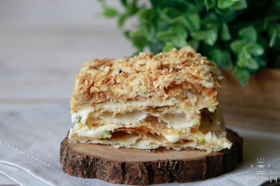 Торт Наполеон с фисташковым кремом