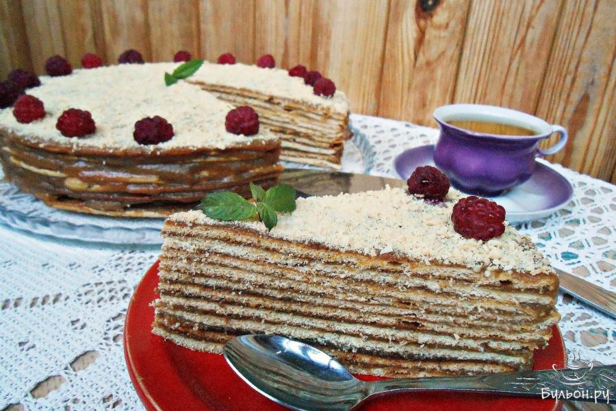 Торт на сковороде с заварным кремом