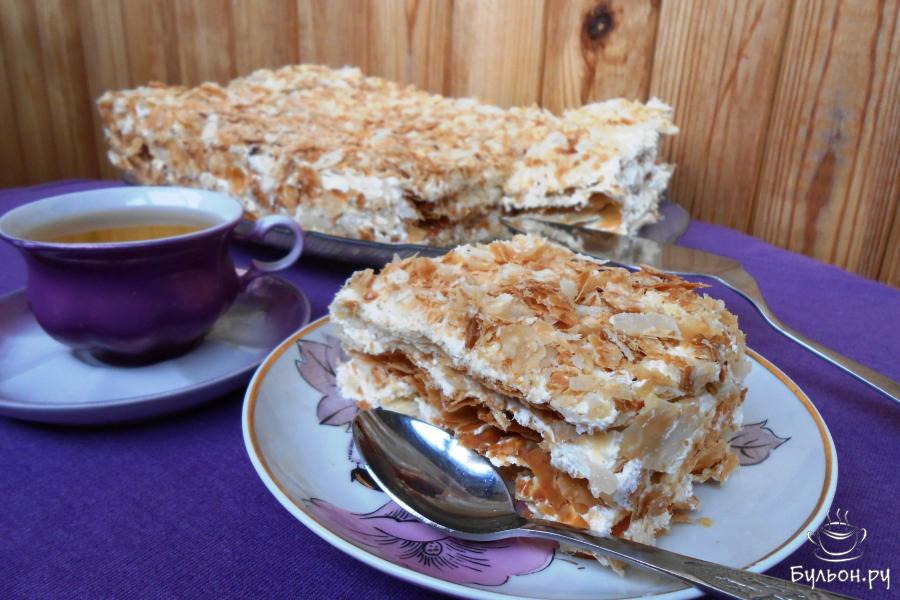 Быстрый "Наполеон" из готового слоеного теста