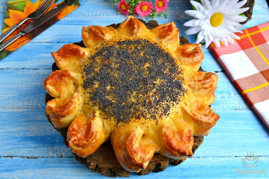 Пирог с курицей и сыром "Подсолнух"