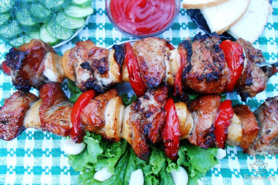Шашлык в киви за тридцать минут