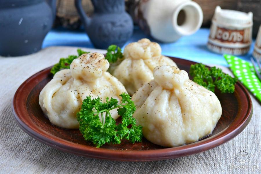 Хинкали с мясом и тыквой