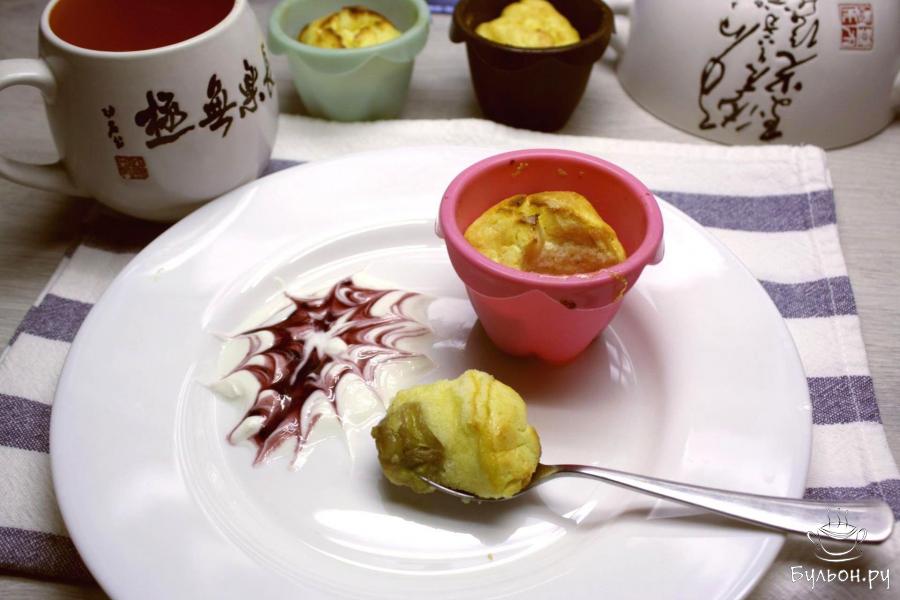 Творожный пудинг с бананом