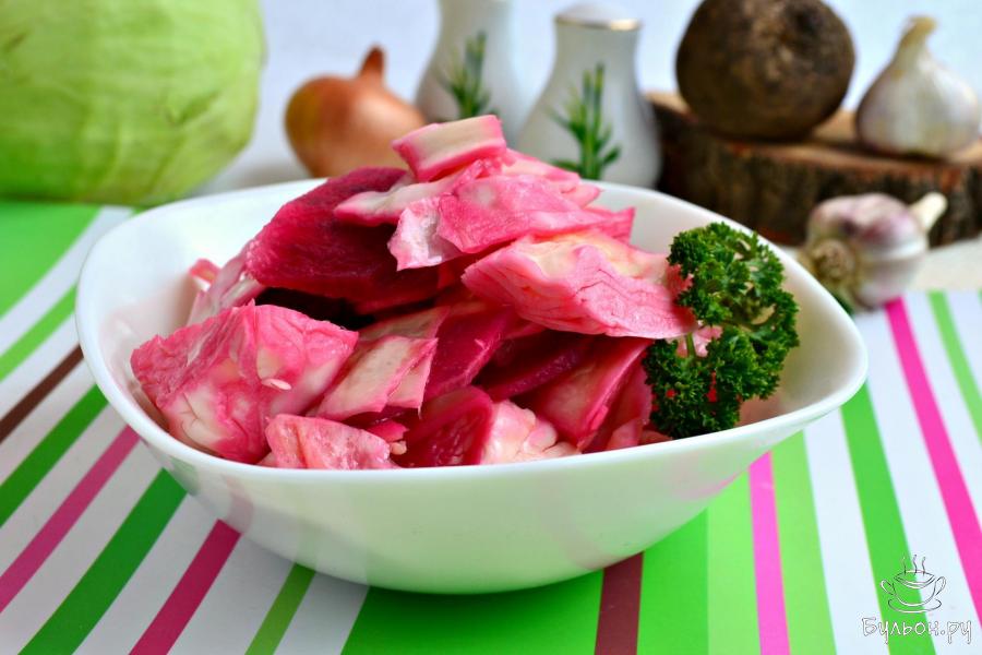 Капуста маринованная со свеклой быстрого приготовления