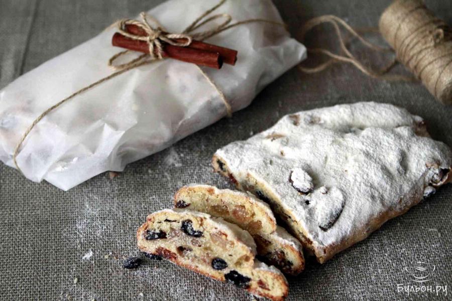 Творожный штоллен к Рождеству без дрожжей