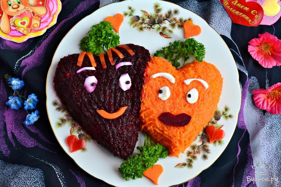 Мясной салат "Два сердца"