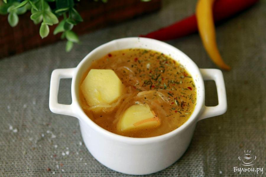 Постные щи из квашеной капусты