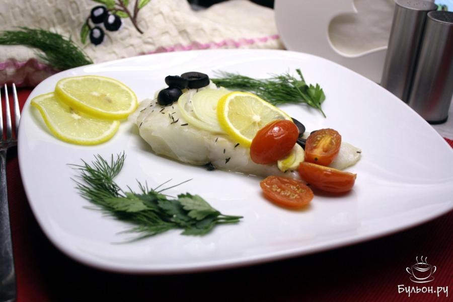 Треска с овощами в конверте