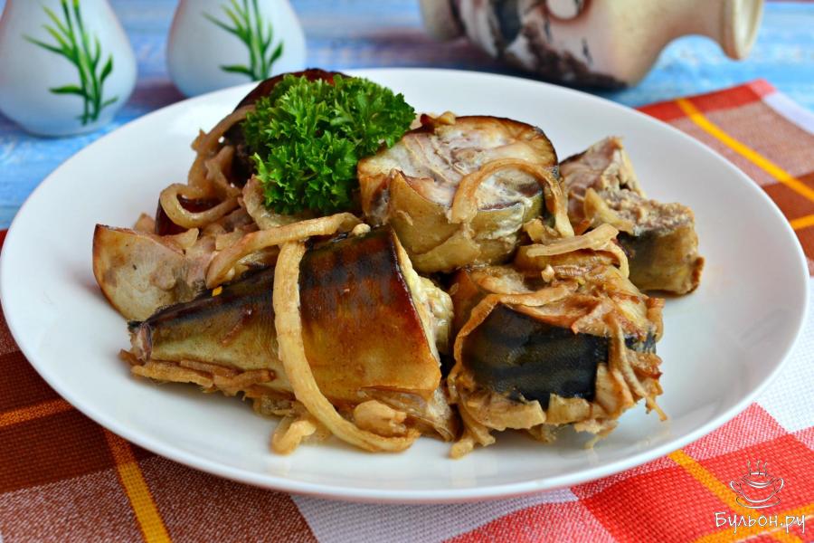 Скумбрия в горчично-соевом соусе в духовке