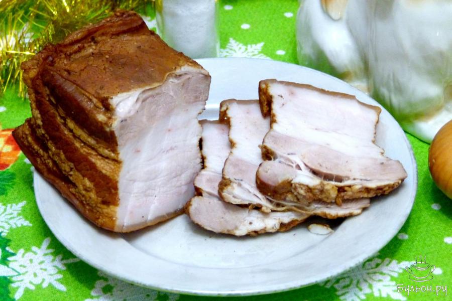 Варено-копченое сало по-домашнему
