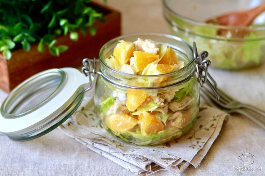 Салат с апельсинами и куриной грудкой