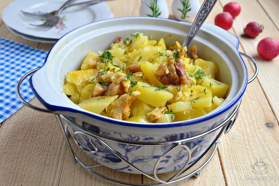 Курица с картошкой в микроволновке