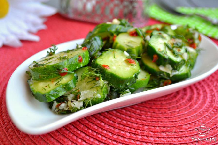 Малосольные огурцы за пять минут