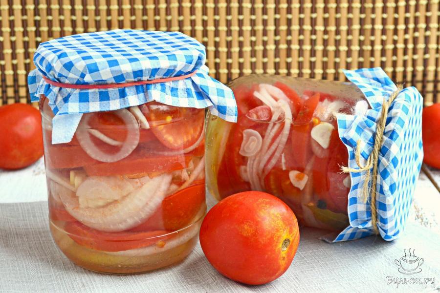Салат из помидоров с луком на зиму