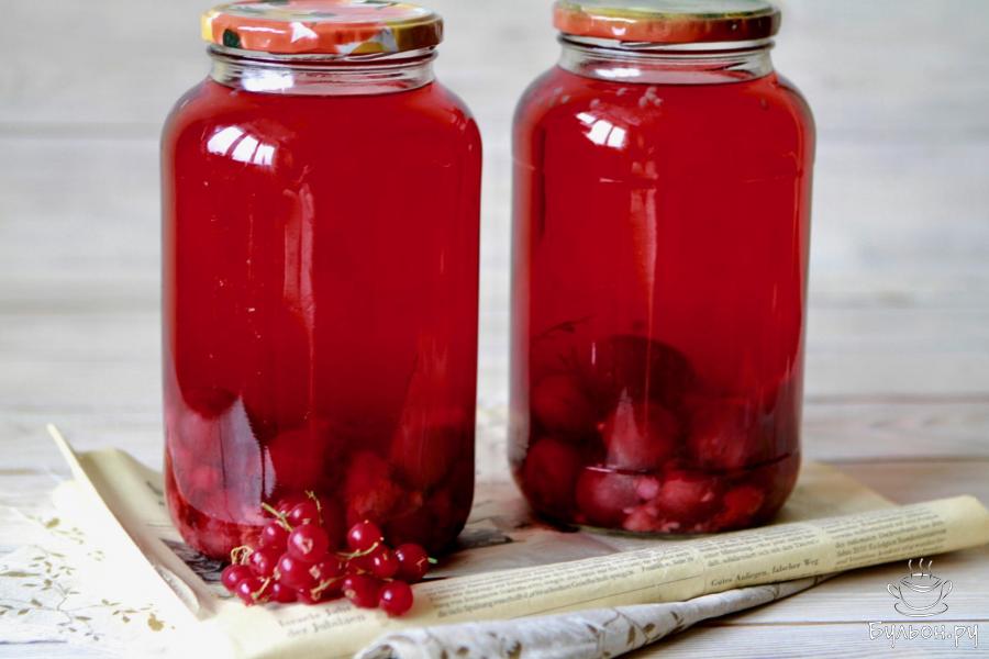 Компот из черешни и малины