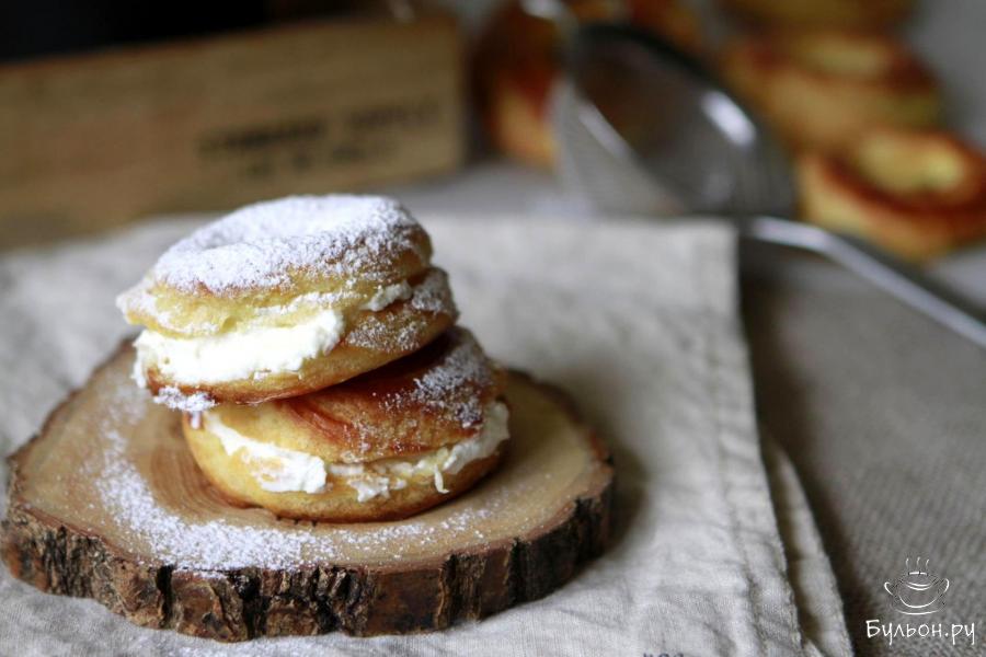 Заварные кольца с творожной начинкой