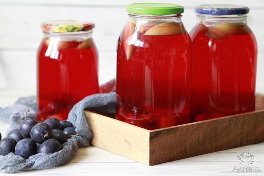 Компот из сливы с яблоками на зиму