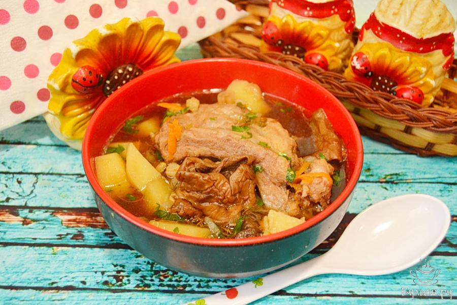 Суп с сухими белыми грибами с перловкой