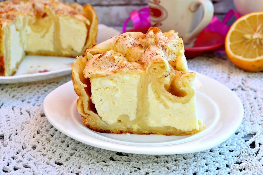 Пирог из лаваша с творогом