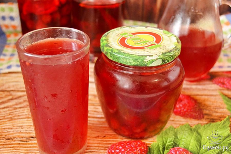 Малиновый компот с лимоном на зиму