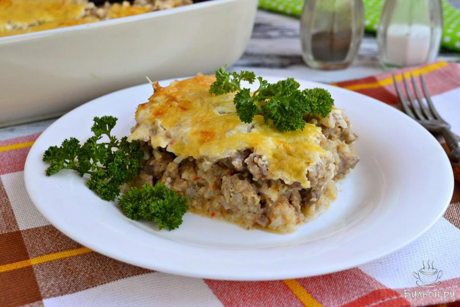 Рисовая запеканка с фаршем