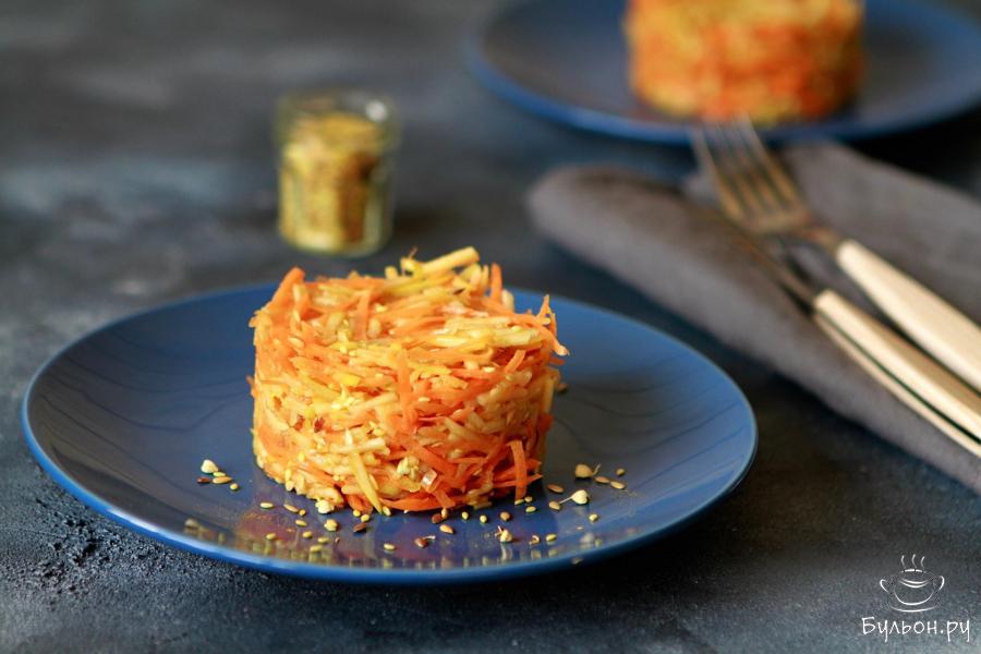 Салат из моркови с яблоком