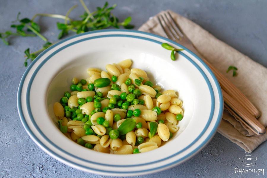 Паста с зеленым горошком