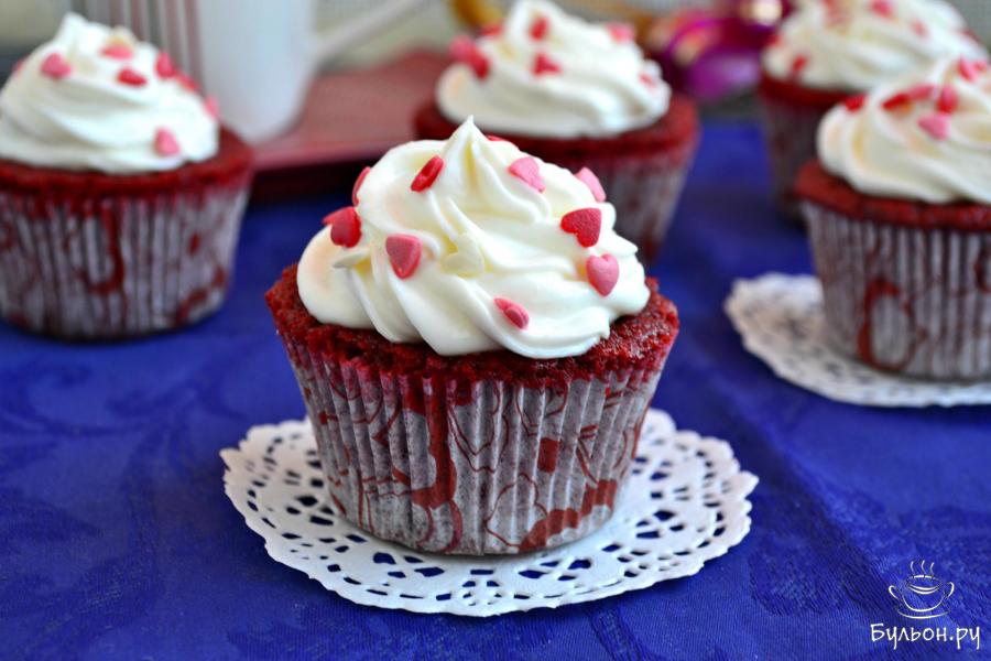 Капкейки "Красный бархат"