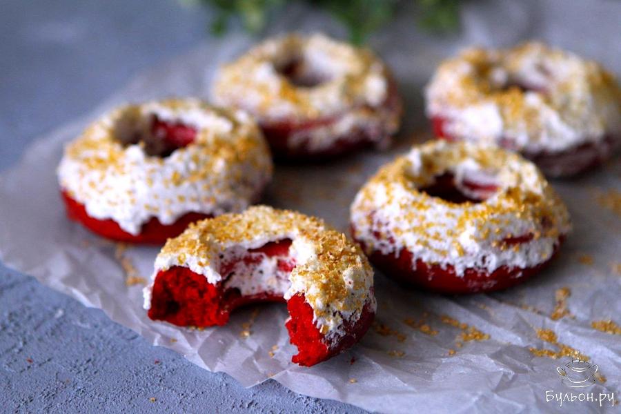 Пончики "Красный бархат" в духовке