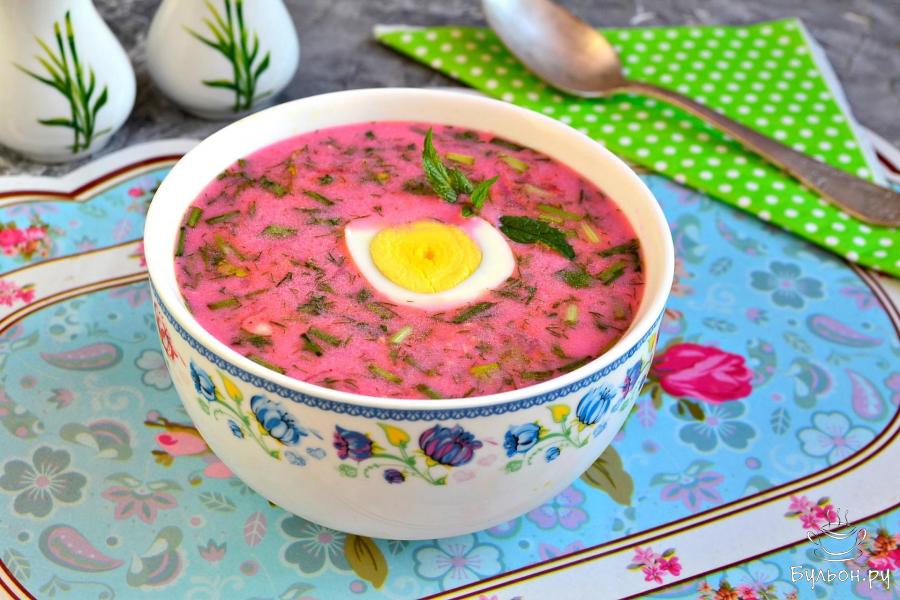 Рецепт холодного свекольника на кефире