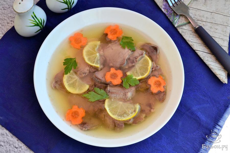 Заливное из свиного языка с желатином