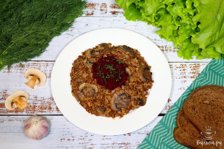 Домашнее гречотто с шампиньонами