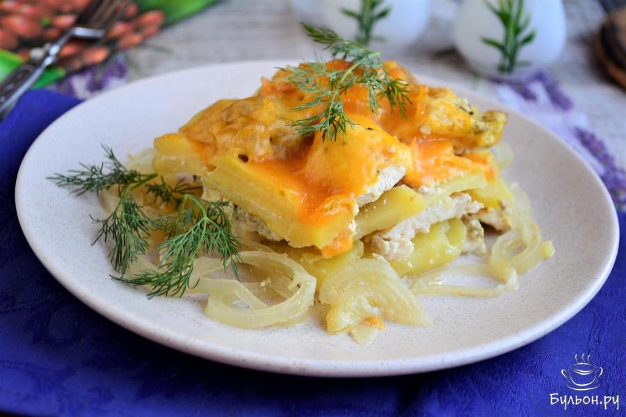 Запеканка из курицы с картошкой и сыром