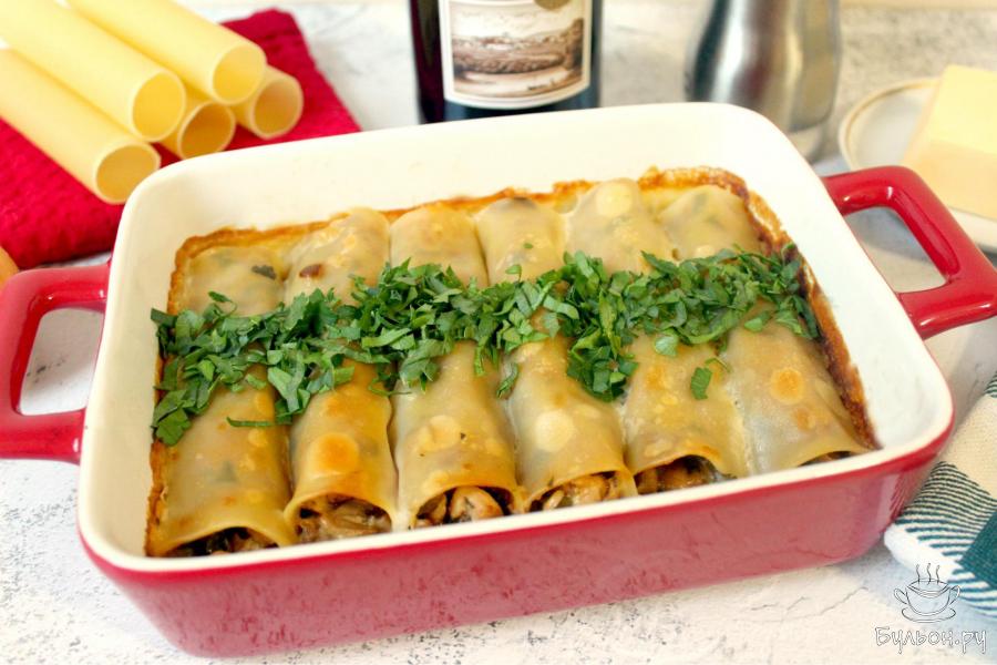 Каннеллони с курицей и шампиньонами