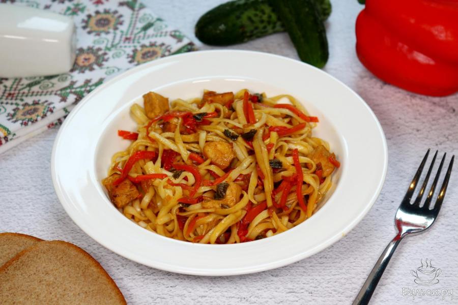 Лапша удон курино-овощная