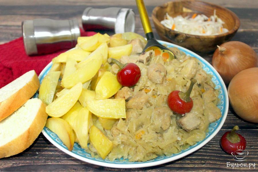 Тушеная квашеная капуста со свининой