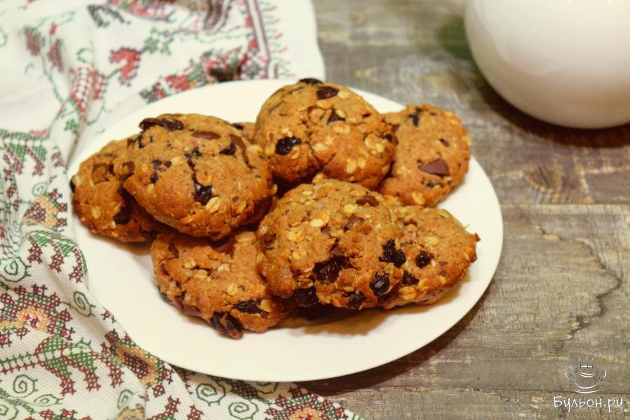 Постное печенье из миндаля и овсяных хлопьев