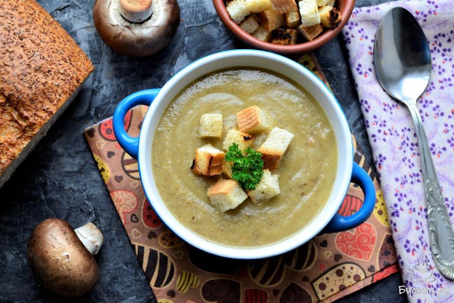 Суп-пюре из шампиньонов с картофелем