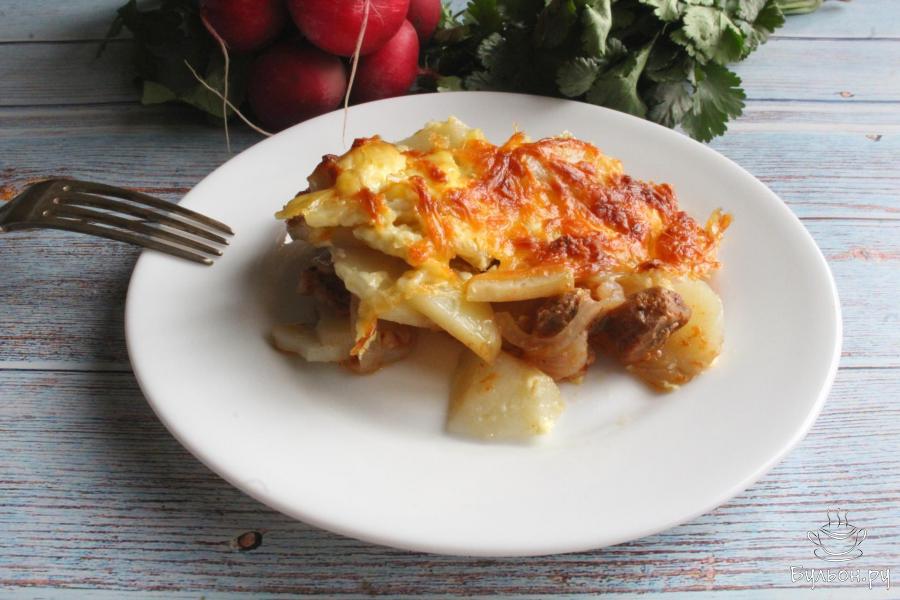 Картофель по-французски со свининой в духовке