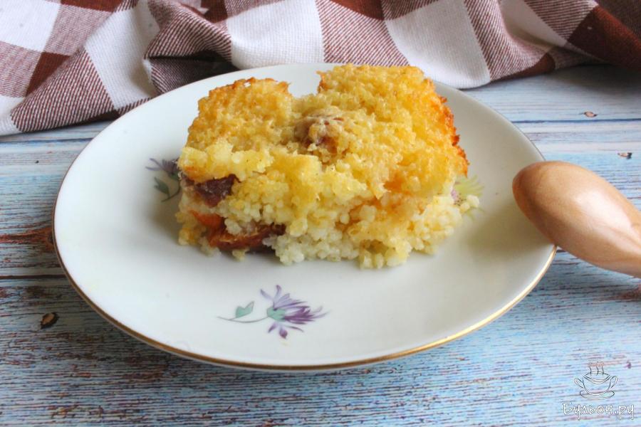 Пшенник с курагой на молоке в духовке