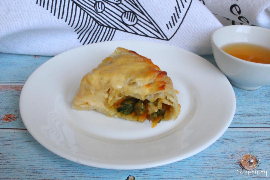 Пирог-улитка из лаваша под сливочной заливкой